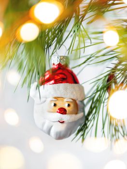 Decorative Santa Claus for Christmas tree.Colorful decoration for New Year celebration.