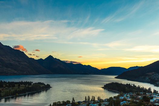 Queenstown in New Zealand. The city of adventure and nature.