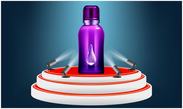 mock up illustration of sanitizer bottle on abstract background