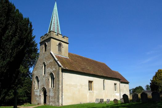 The church of Saint Nicholas in Steventon, Hampshire where the novelist Jane Austen's father was rector.  The Austen family lived nearby where Jane wrote Northanger Abbey, Sense & Sensibility and Pride & Prejudice.