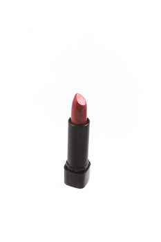 beautiful red lipstick in a black body on a white isolated background