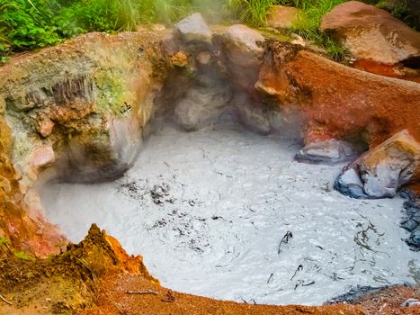 Boiling mud pot in Rincon de la Vieja national park, Guanacaste, Costa Rica