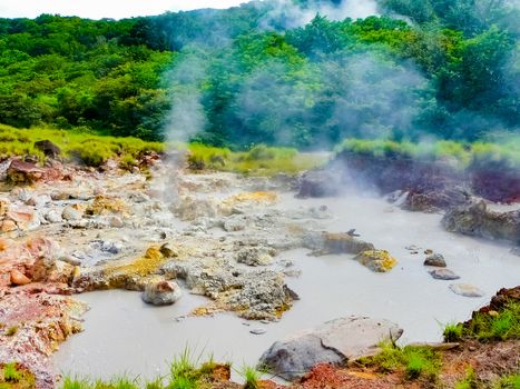 Boiling mud pot in Rincon de la Vieja national park, Guanacaste, Costa Rica