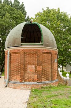 The historic Alexander Observatory containing an astronomical telescope in the centre of Aldershot military town in Hampshire.  Presented to the Aldershot Army Corps by Patrick Alexander in 1906.