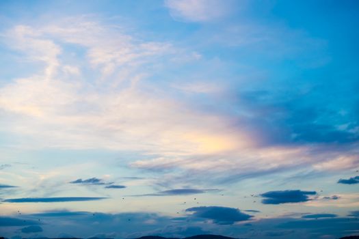 blue and pink sky over Arnside Estuary