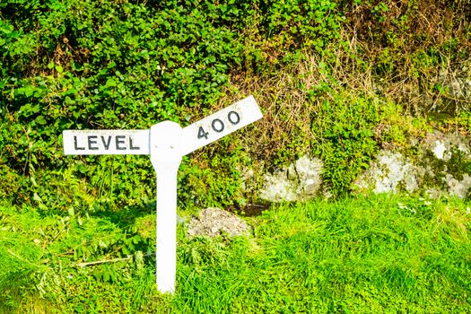 The destination sign for Haverthwaite Station on the Lakeside and Haverthwaite Railway in Cumbria UK