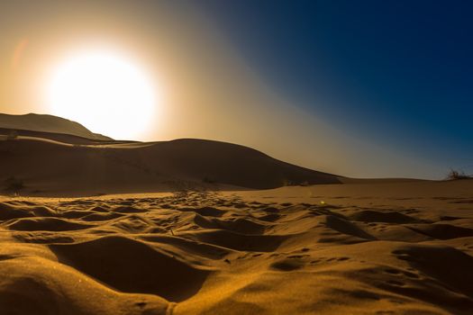 Merzouga in the Sahara Desert in Morocco