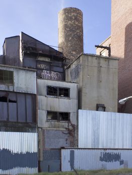 Abandoned industrial buildings in Baltimore.