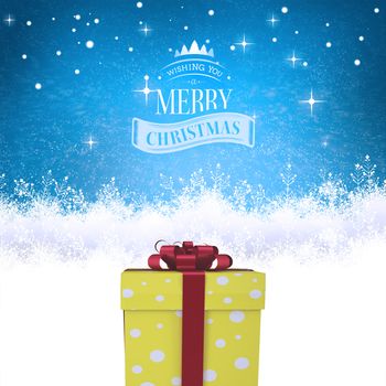 Christmas message against blue background with vignette
