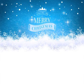 Christmas message against blue background with vignette