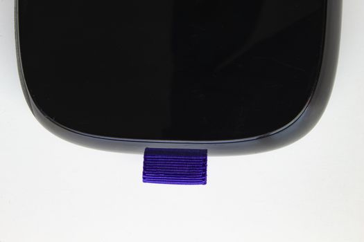 Top view of a Roku box on a white background