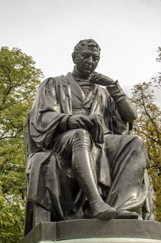 Monument statue of the vaccine pioneer Edward Jenner who developed the innoculation against smallpox.  Sculpted by William Calder Marshall and on public display in London's Hyde Park since 1862.
