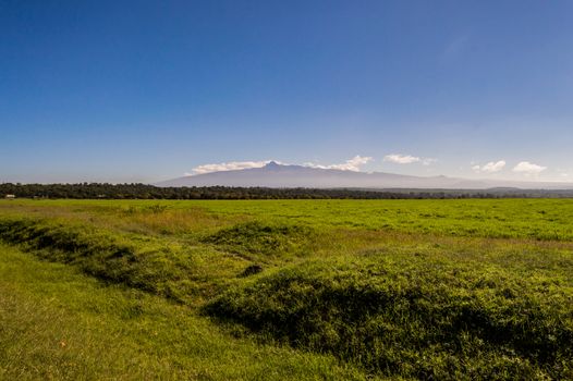 Panorama of Mount Kenya, second highest mountain in Africa