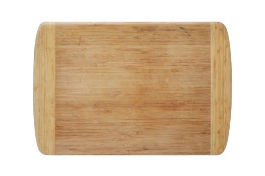 A wood chopping board isolated on white with clipping path