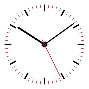 A clock face illustration second minute hour hands
