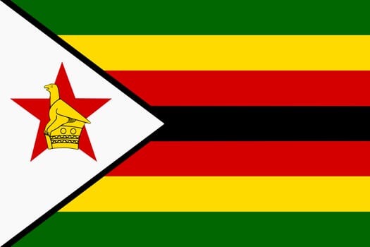 A background illustration flag of Zimbabwe Africa red black yellow white green