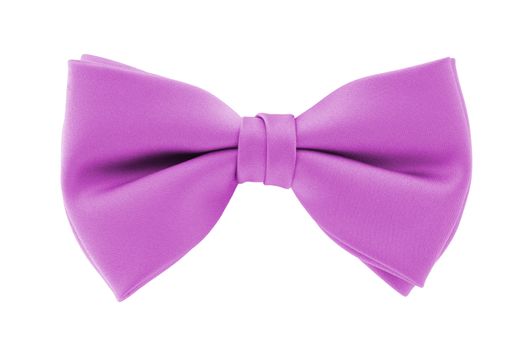 A pink bow tie isolated on white background with clipping path
