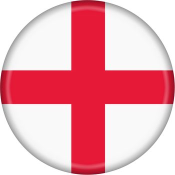 Button featuring the England flag  isolated on a white background with clipping path
