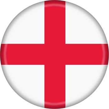 Button featuring the England flag  isolated on a white background with clipping path
