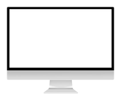 Computer monitor screen illustration isolated on white with clipping path