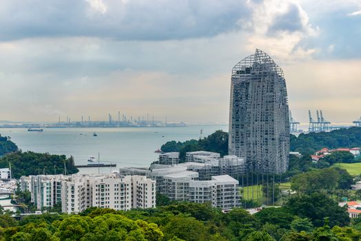 View from Mount Faber Park in Singapore, Pasir Panjang Terminal in the background.