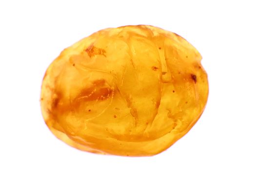 Isolated Transparent Yellow Gold Raisin Texture. Dry Fruit Background. Macro Closeup.