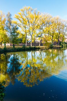 Belgium Bruges Minnewater park and walks in Bruges, Belgium