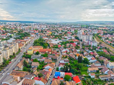 Aerial view of Targu Mures, situated in Transylvania, Romania
