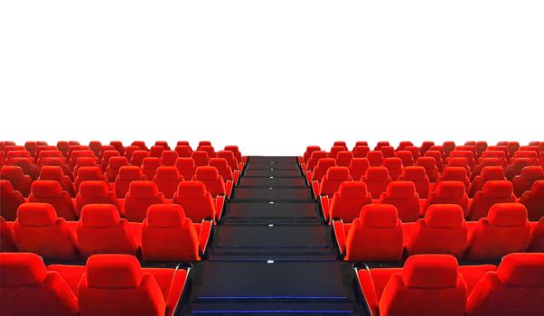 Red seats rows auditorium isolated