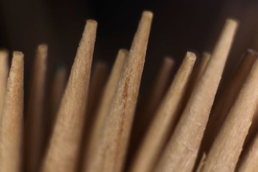 Toothpicks Stack. Macro Closeup. Top view.