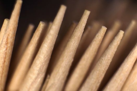 Toothpicks Stack. Macro Closeup. Top view.