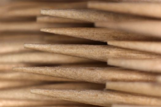 Toothpicks Stack Background. Macro Closeup. Top view.