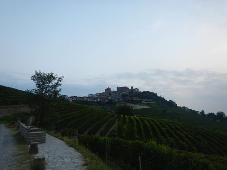 The village of La Morra on a hill of the Langhe, Piedmont - Italy