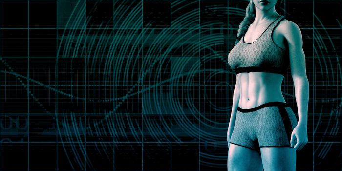 Sports Tech Innovation with Technology Background Theme