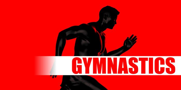 Gymnastics Concept with Fit Man Running Lifestyle