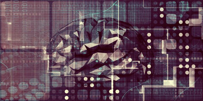 Mind Brain Code as Data Visualization Concept Art