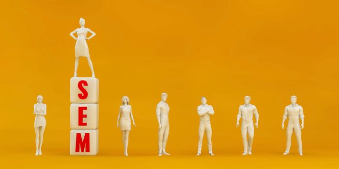 SEM Search Engine Marketing System Presentation Background in Orange and Red