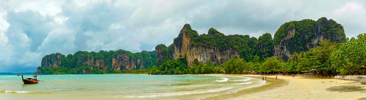 Scenic View of Tropical beach. Railay, Krabi, southern Thailand.