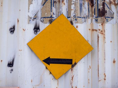 The Blank yellow road sign or Empty traffic signs on white background