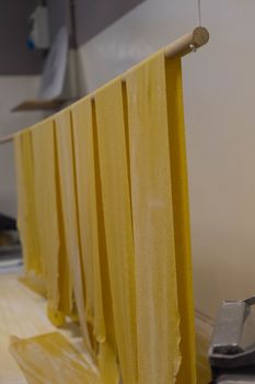 Pasta ready for the preparation of "Tajarin", Piedmontese specialties, Italy