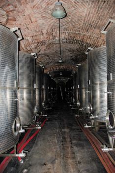 Wine cellar with Barolo wine