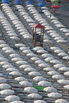 Beach umbrellas on the seaside