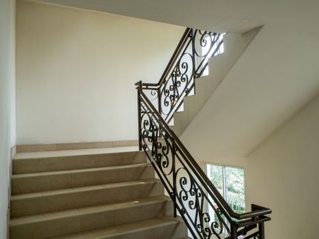The Marble staircase with stairs in luxury hall