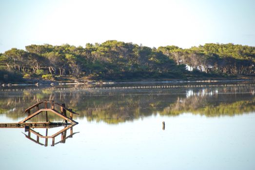 Saline on the island of Carloforte, Sardinia Italy