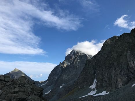 Panoramic view around the mountain Monviso, Piedmont - Italy