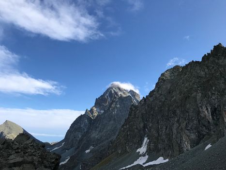 Panoramic view around the mountain Monviso, Piedmont - Italy