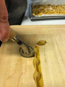 Agnolotti: home made pasta of the Langhe, Piedmont - Italy