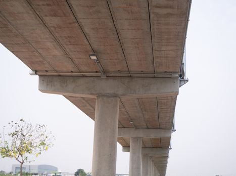 High overpass on the sky background