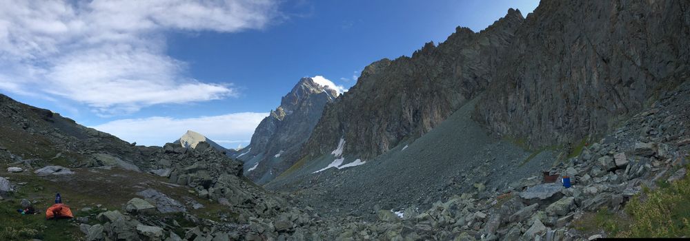 Panoramic view around the mountain Monviso, Piedmont - Italy