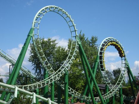 Roller coaster in an amusement park in northern Italy